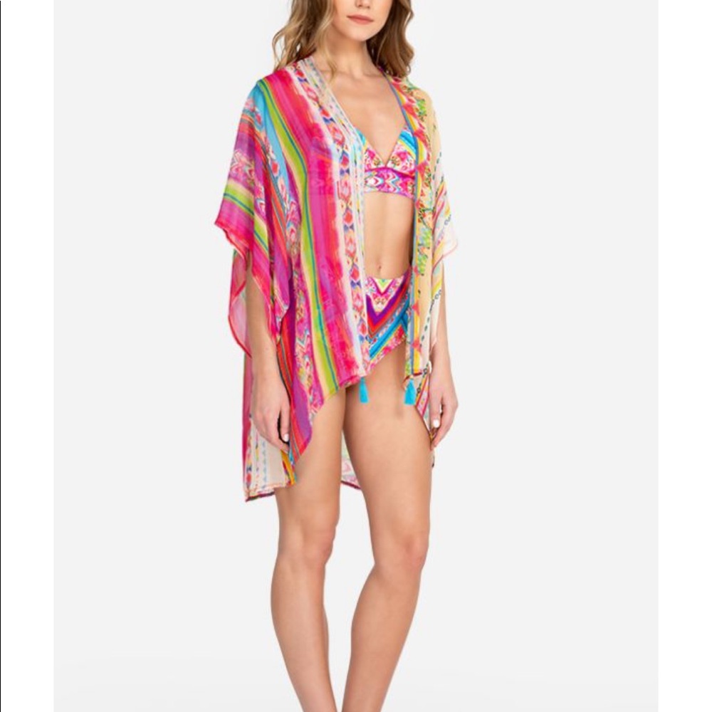 Lauren Kimono - multi colored beach cover up